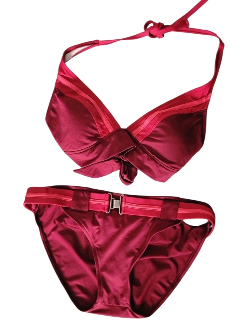 Vintage Mossimo Supply Co. Deep Rose Swim Bikini Top And Bottom Set